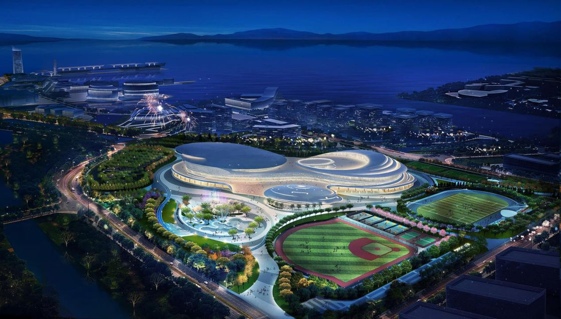 Prefab Ticari Bina Hafif ve Ağır Büyük Aralık Büyük / Küçük Aralık Çelik Yapı Spor Salonu Tasarımı Prefab Spor Salonu