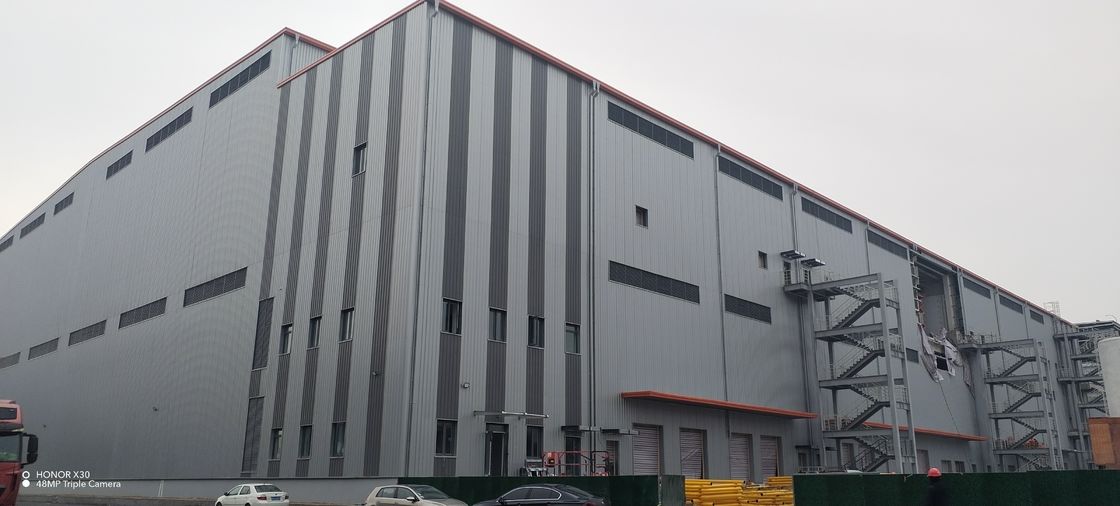 OEM Farmasötik Lojistik Prefabrik Metal Binalar H Bölüm Portal Çerçeve Bina Çelik Yapı