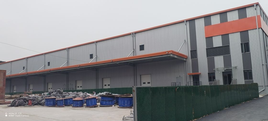 Büyük Aralıklı Soğuk Zincir Lojistik Parkı Hazırlatılmış Prefabrik Çelik Yapı Depolama İstasyonu Meyve İlacı için Depo